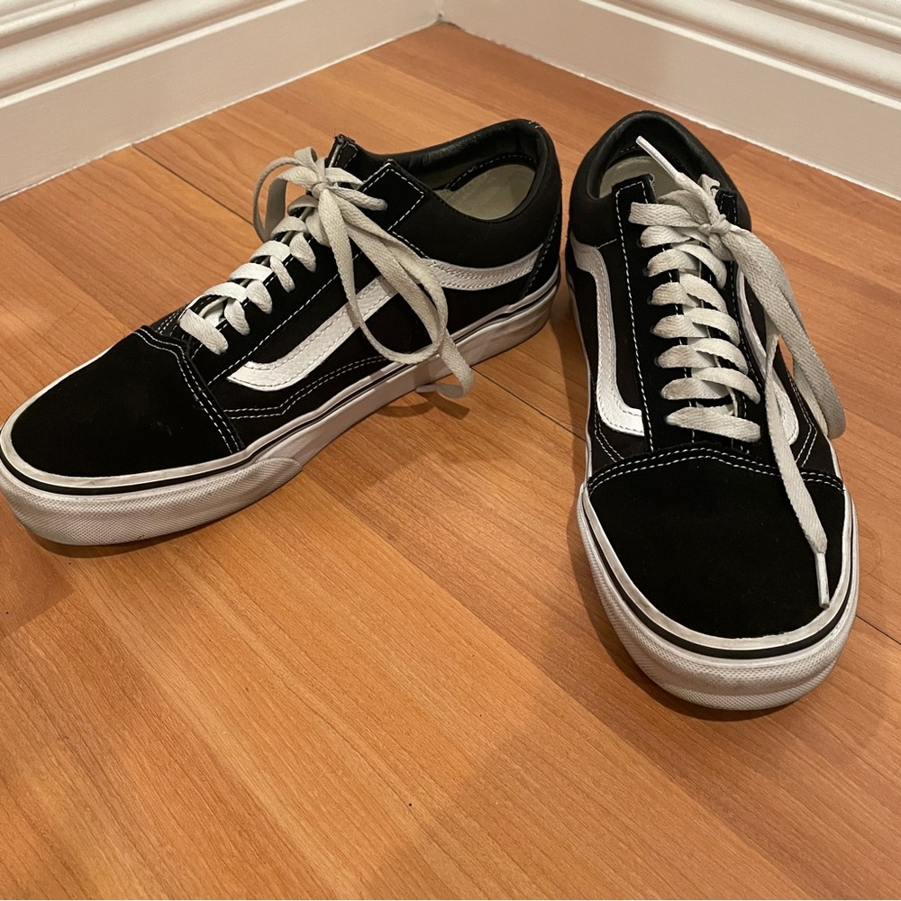 Black and white old skool vans
